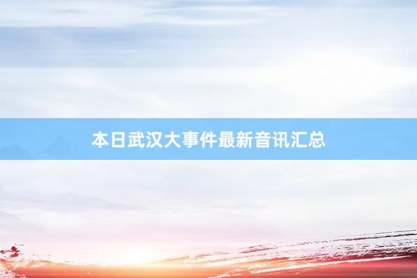 本日武汉大事件最新音讯汇总