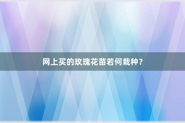 网上买的玫瑰花苗若何栽种？